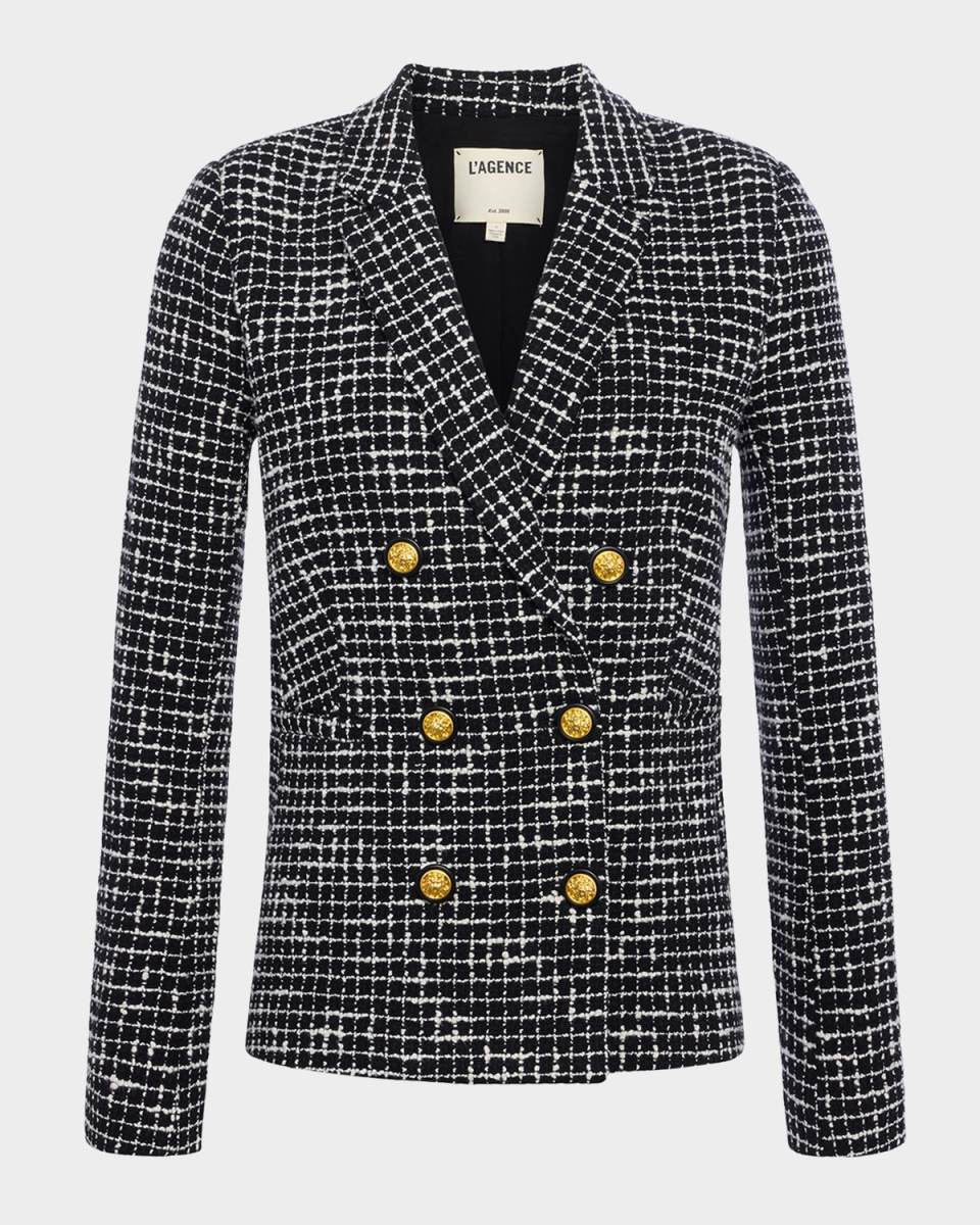Colin Tweed Double-Breasted Blazer